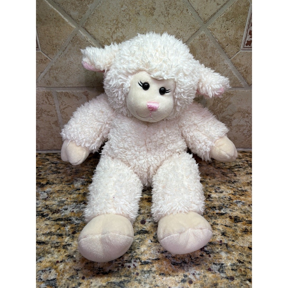 Build-A-Bear Vanilla Swirl Lamb Sheep Plush Stuffed Toy 16" Eyelashes Retired